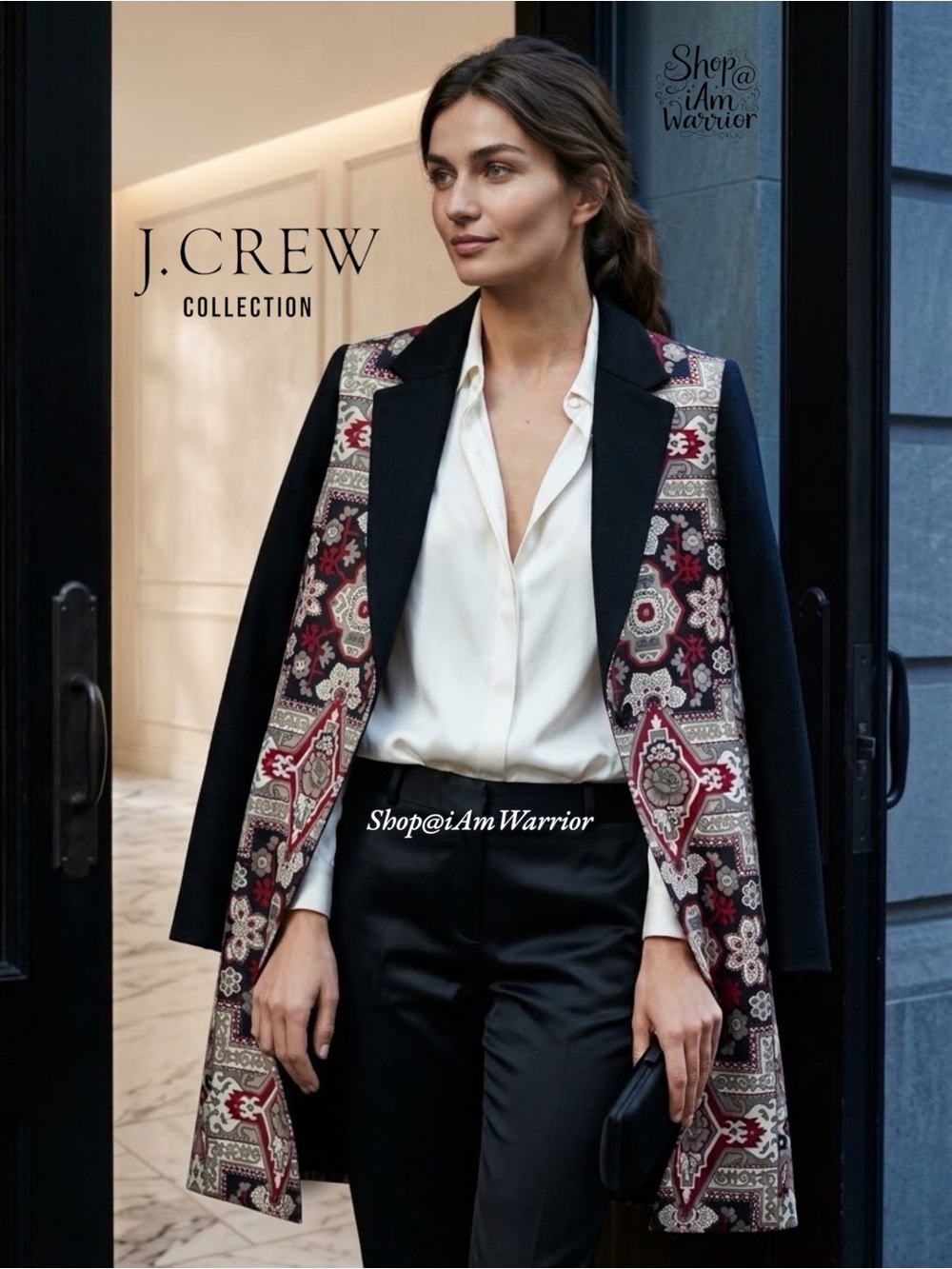 J.Crew Collection Ornate Silk Panel Wool Statement Topcoat Shop@iAmWarrior